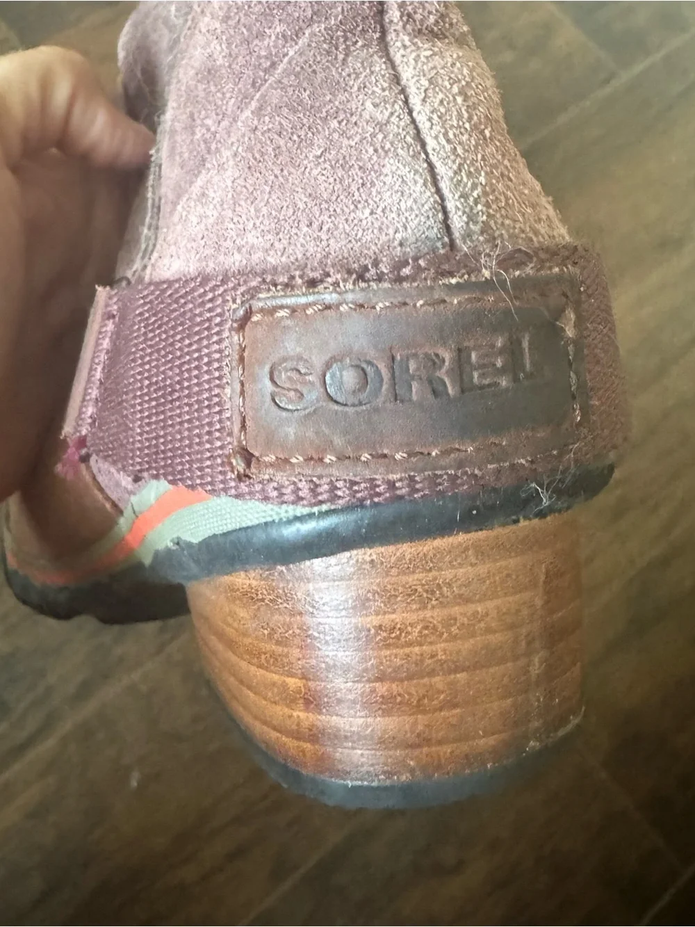 SOREL Slimshortie Madder Blanket Brown Leather Nubuck Boots Size 6